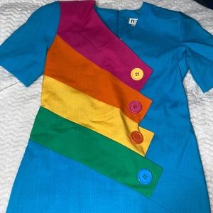 FT LTD Vintage Turquoise A-line Dress, Size 8